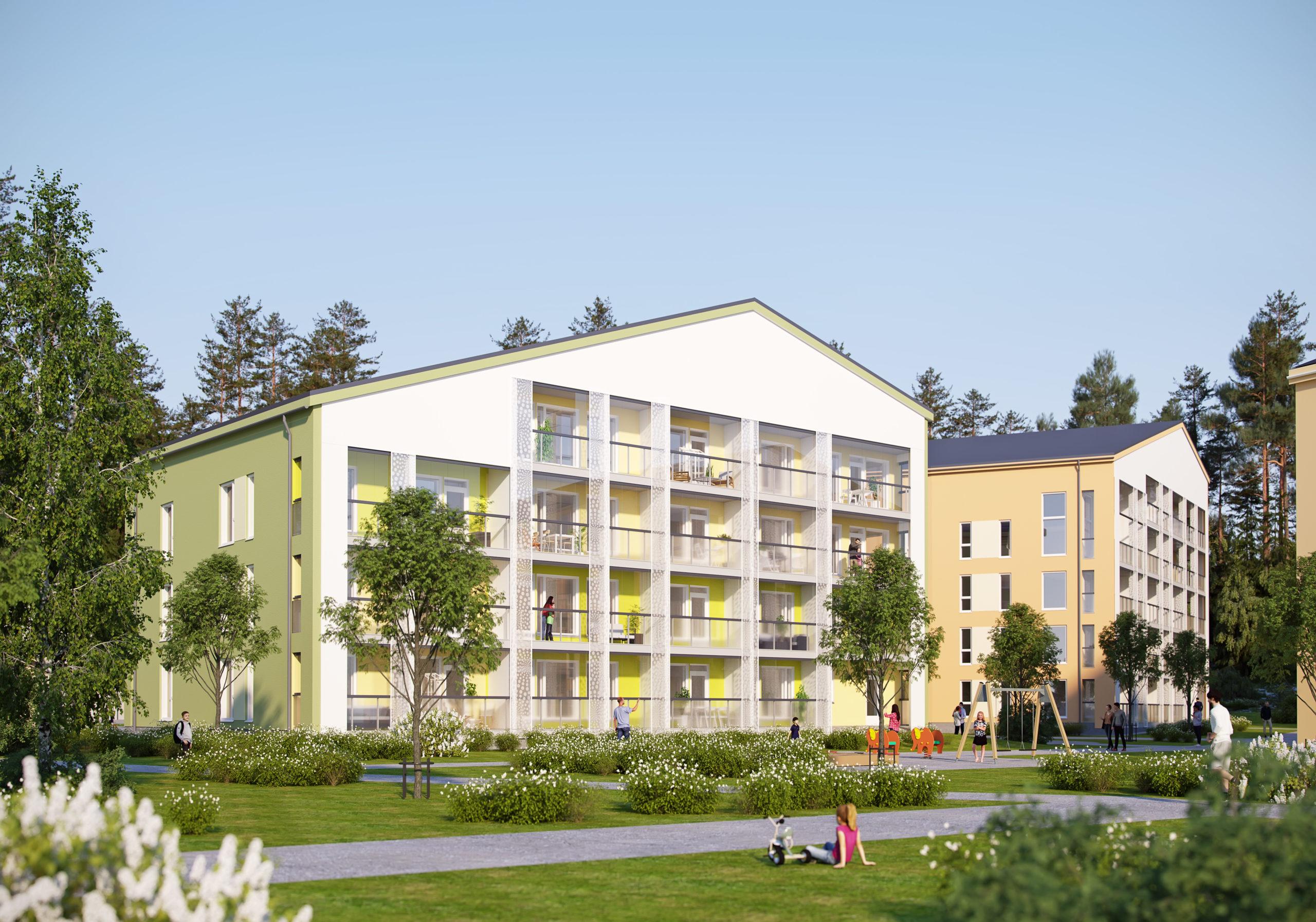 Ilokkaanpuiston talojen havainnekuva